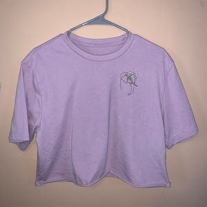 Cropped One line elephant w/ flower crown